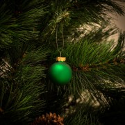 Palline di Natale in vetro Ø 4 cm verde opaco