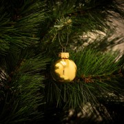 Palline di Natale in vetro Ø 4 cm giallo lucido