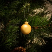 Palline di Natale in vetro Ø 4 cm giallo opaco