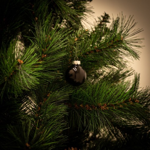 Pallina di Natale in vetro nero lucido Ø 4 cm