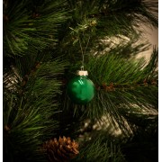 Palline di Natale in vetro verde Ø 4 cm confezione da 12 pezzi