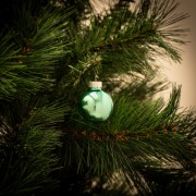 Palline di Natale in vetro verde Ø 4 cm confezione da 12 pezzi