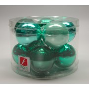 Palline di Natale in vetro verde Ø 6 cm confezione da 10 pezzi