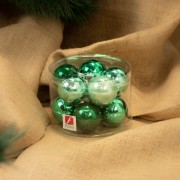 Palline di Natale in vetro verde Ø 6 cm conf. da 10 pezzi