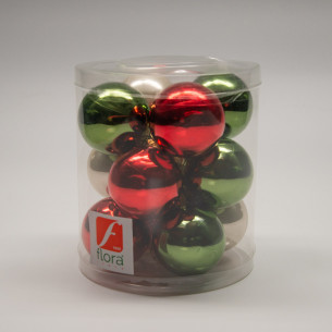 Palline di Natale in vetro multicolor Ø 4 cm da 12 pz