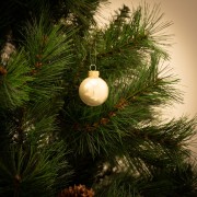 Pallina di Natale in vetro avorio lucido Ø 4 cm