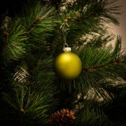 Pallina di Natale in vetro verde satinato Ø 6 cm