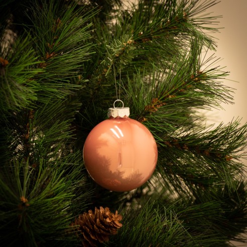Palline di Natale in vetro rosa antico Ø 8 cm