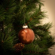 Palline di Natale in vetro marrone Ø 8 cm