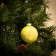 Pallina di Natale in vetro verde Ø 8 cm