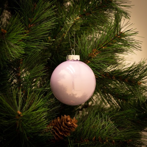 Pallina di Natale in vetro lilla Ø 8 cm