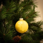 Pallina di Natale in vetro giallo Ø 8 cm
