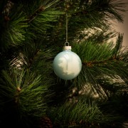 Palline di Natale in vetro celeste Ø 4 cm