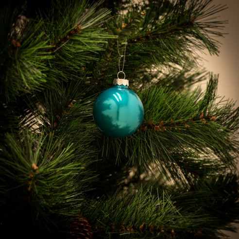 Palline di Natale in vetro azzurro Ø 4 cm