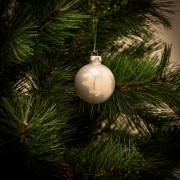 Palline di Natale in vetro grigio perlato Ø 4 cm