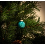 Pallina di Natale in vetro azzurro Ø 6 cm