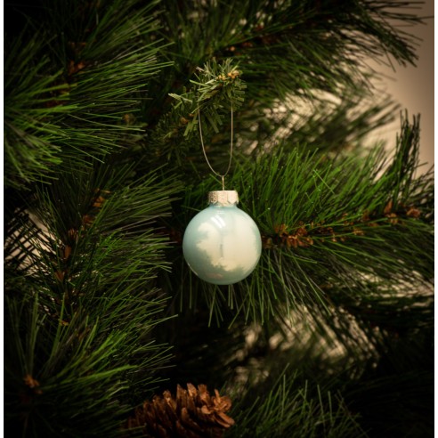 Pallina di Natale in vetro celeste Ø 6 cm