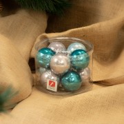 Palline di Natale in vetro multicolor Ø 6 cm conf da 10 pz ambientata