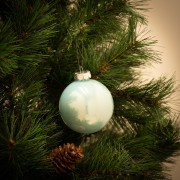 Palline di Natale in vetro celeste Ø 8 cm