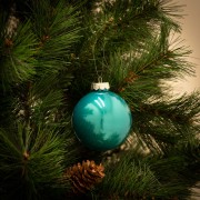 Palline di Natale in vetro azzurro Ø 8 cm