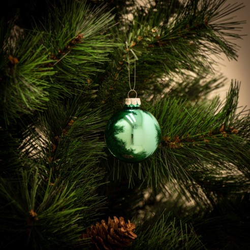 Palline di Natale in vetro verde Ø 8 cm
