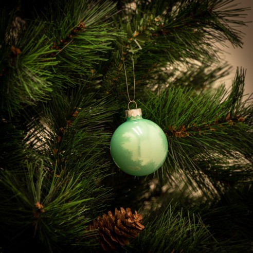 Palline di Natale in vetro verde malva Ø 8 cm