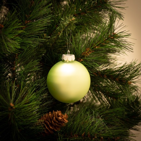Pallina di Natale in vetro verde satinato