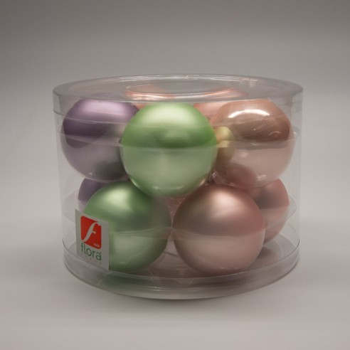 Palline di Natale in vetro multicolor Ø 6 cm confezione da 10 pezzi