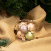 Palline di Natale in vetro multicolor Ø 8 cm conf da 6 pz