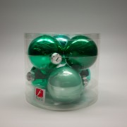 Palline di Natale in vetro verde Ø 8 cm confezione da 6 pezzi