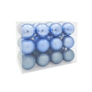 Palline di Natale in plastica blu Ø 6 cm confezione da 24 pezzi