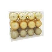Palline di Natale in plastica oro Ø 6 cm confezione da 24 pezzi