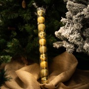 Palline di Natale in plastica oro Ø 6 cm tubo da 10 pezzi
