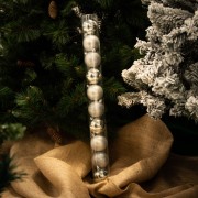 Palline di Natale in plastica argento Ø 6 cm tubo da 10 pezzi