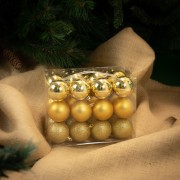 Palline di Natale in plastica oro Ø 6 cm confezione da 24 pezzi