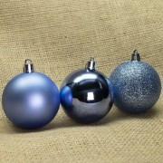 Palline di Natale in plastica blu Ø 6 cm