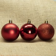 Palline di Natale in plastica rosso Ø 6 cm