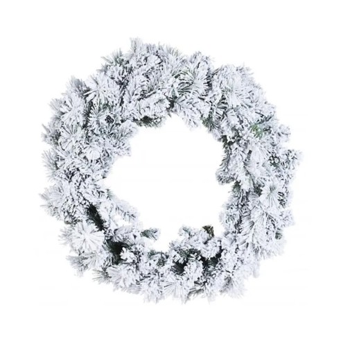Corona di Natale verde innevato Ø 45 cm Flora