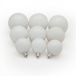 Palline di Natale in plastica bianco set da 48 pezzi 2