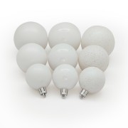 Palline di Natale in plastica bianco set da 48 pezzi
