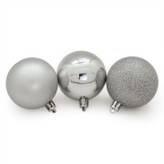 Palline di Natale in plastica argento Ø 8 cm