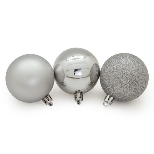Palline di Natale in plastica argento Ø 6 cm