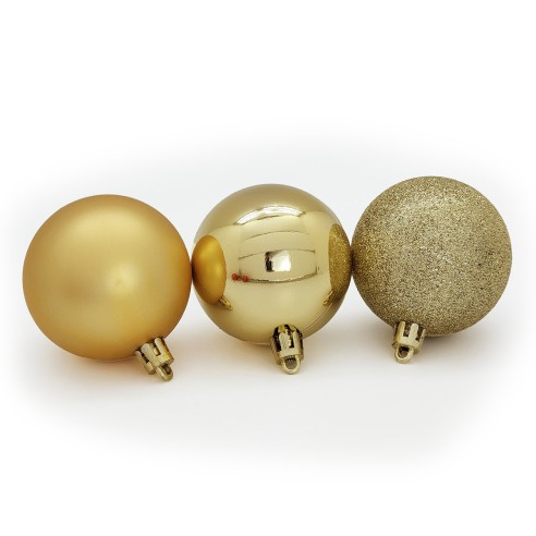 Palline di Natale in plastica oro Ø 6 cm
