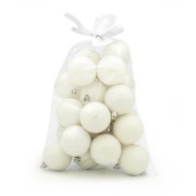 Palline di Natale in plastica bianco Ø 6 cm confezione da 24 pezzi
