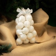 Palline di Natale in plastica bianco Ø 6 cm conf da 24 pz