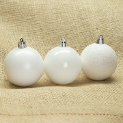 Palline di Natale in plastica bianco Ø 6 cm