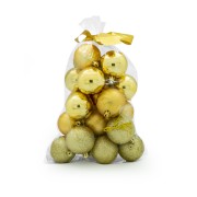 Palline di Natale in plastica oro Ø 6 cm confezione da 24 pezzi