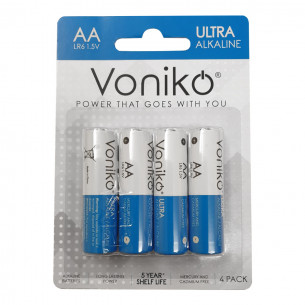 Batterie alcaline Ultra Voniko AA LR6 4 pz