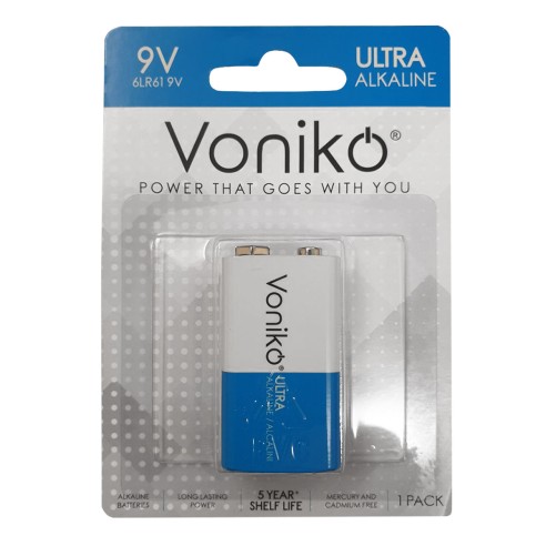 Batteria alcalina Ultra Voniko 9V 6LR61