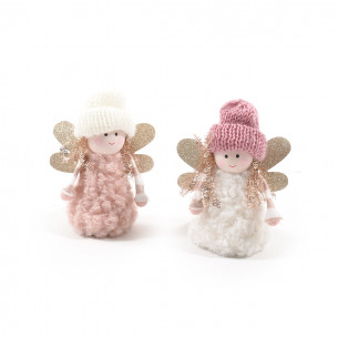 Pendente fatina "Pinky Boo" in tessuto H 13 cm assortito Mercury